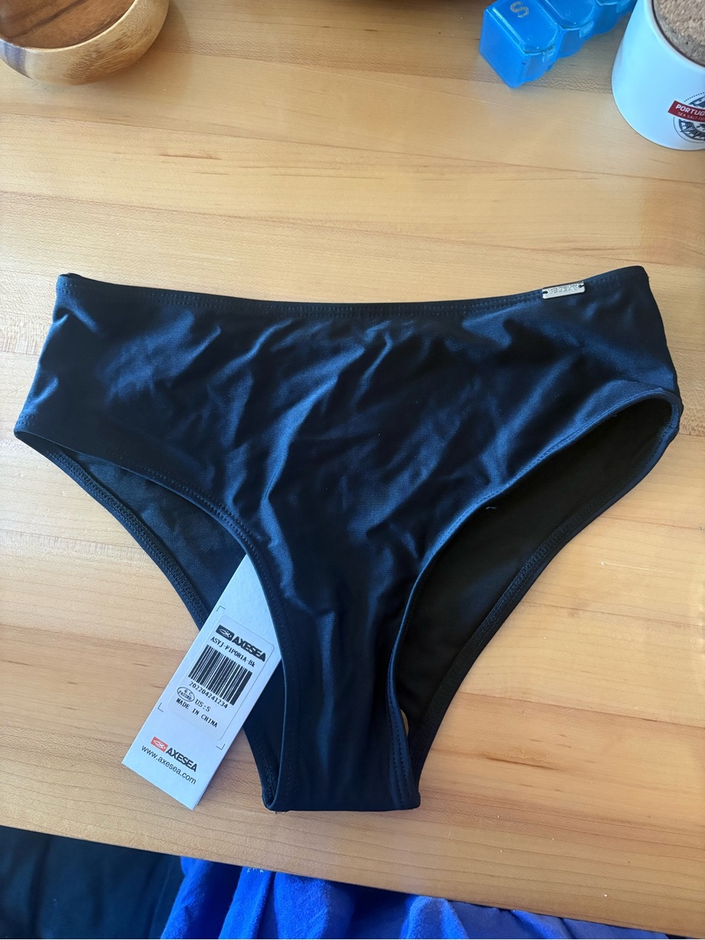 High-Rise Black Swim Bottoms — Classic Coverage - Picture 3 of 4
